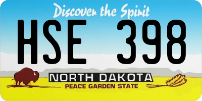 ND license plate HSE398