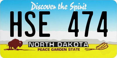 ND license plate HSE474
