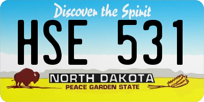 ND license plate HSE531
