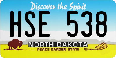 ND license plate HSE538