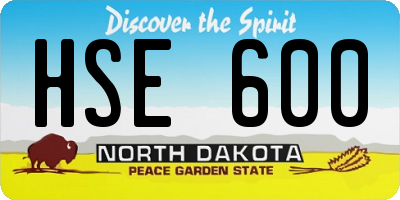 ND license plate HSE600