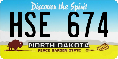 ND license plate HSE674
