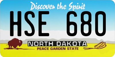 ND license plate HSE680