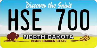 ND license plate HSE700