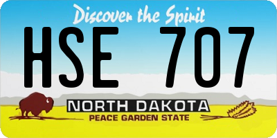 ND license plate HSE707