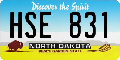 ND license plate HSE831