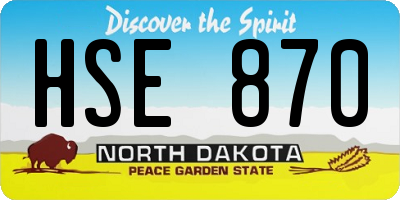 ND license plate HSE870