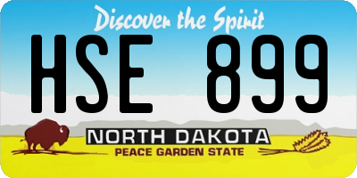 ND license plate HSE899