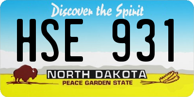 ND license plate HSE931