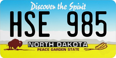 ND license plate HSE985