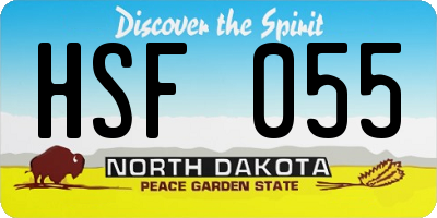 ND license plate HSF055