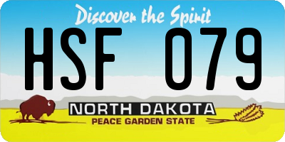 ND license plate HSF079