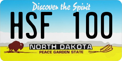 ND license plate HSF100