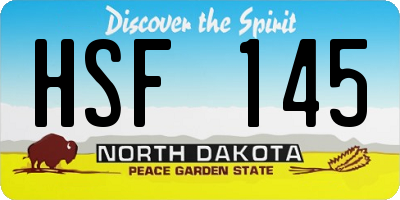 ND license plate HSF145