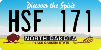 ND license plate HSF171