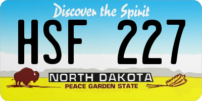 ND license plate HSF227