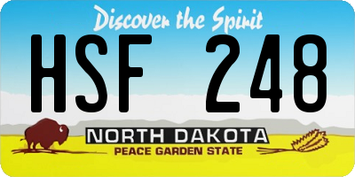 ND license plate HSF248