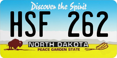 ND license plate HSF262