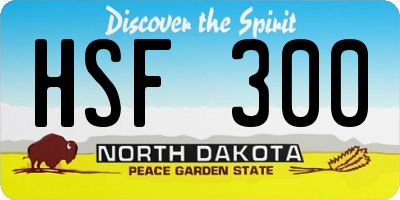 ND license plate HSF300
