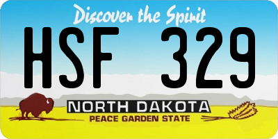 ND license plate HSF329