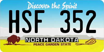 ND license plate HSF352