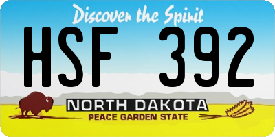 ND license plate HSF392