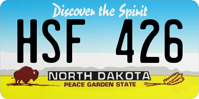 ND license plate HSF426