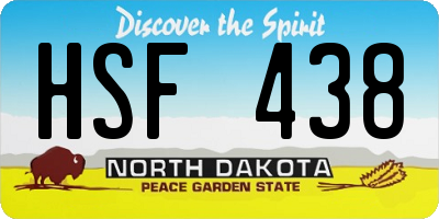ND license plate HSF438