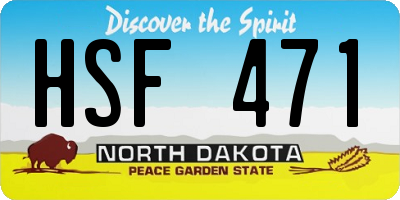 ND license plate HSF471