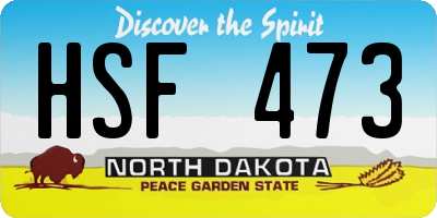 ND license plate HSF473