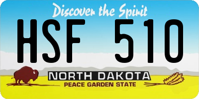 ND license plate HSF510