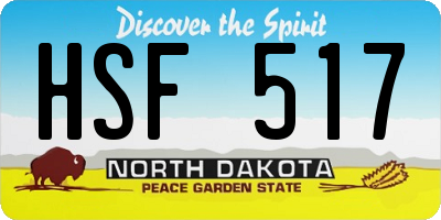 ND license plate HSF517