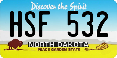ND license plate HSF532