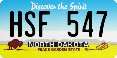 ND license plate HSF547