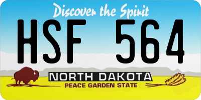 ND license plate HSF564