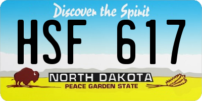 ND license plate HSF617