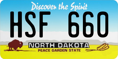 ND license plate HSF660
