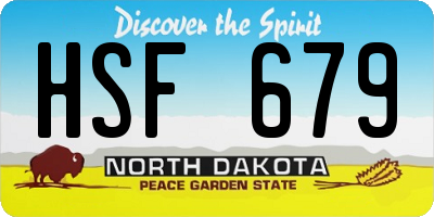 ND license plate HSF679