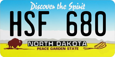 ND license plate HSF680
