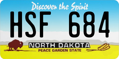 ND license plate HSF684