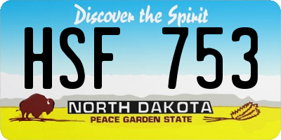 ND license plate HSF753