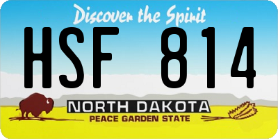ND license plate HSF814