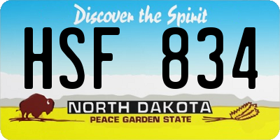 ND license plate HSF834