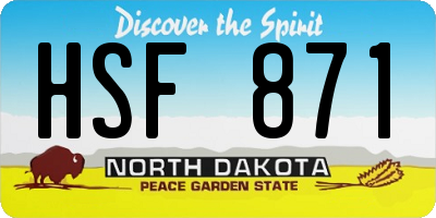 ND license plate HSF871