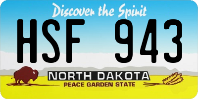 ND license plate HSF943