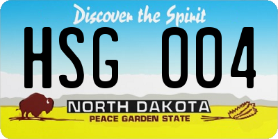 ND license plate HSG004