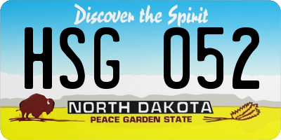 ND license plate HSG052
