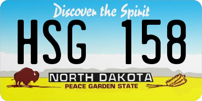 ND license plate HSG158