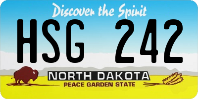 ND license plate HSG242