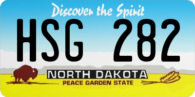 ND license plate HSG282
